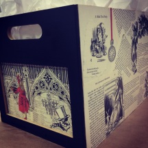 An Alice in Wonderland themed box made by my mother, Joy, for the party.